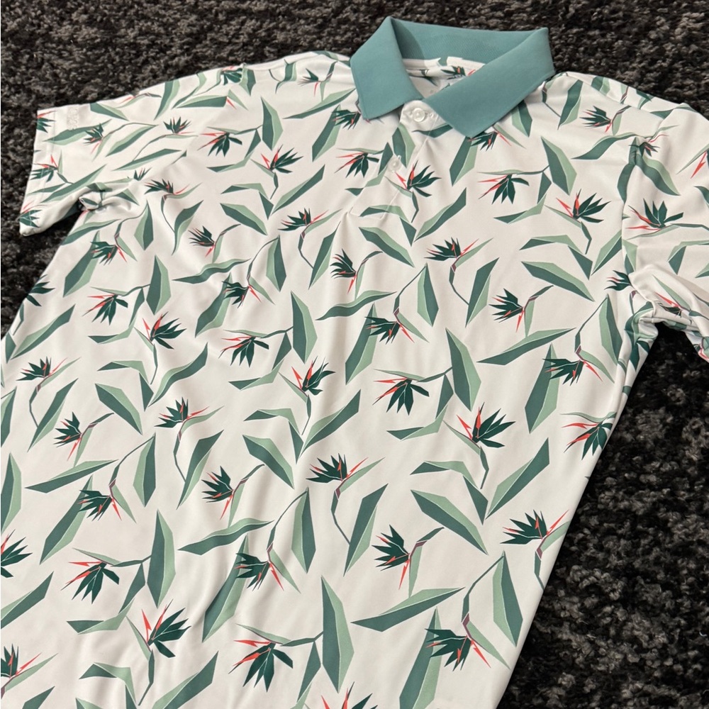 Bonobos Golf Polo Shirt, Geo Floral, Men's M - Medium, Slim Fit